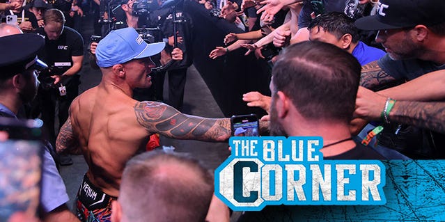 MMAJunkie's tweet card. Dustin Poirier doesn't need a BMF title belt when he has a custom-made BDE belt from his own little girl.