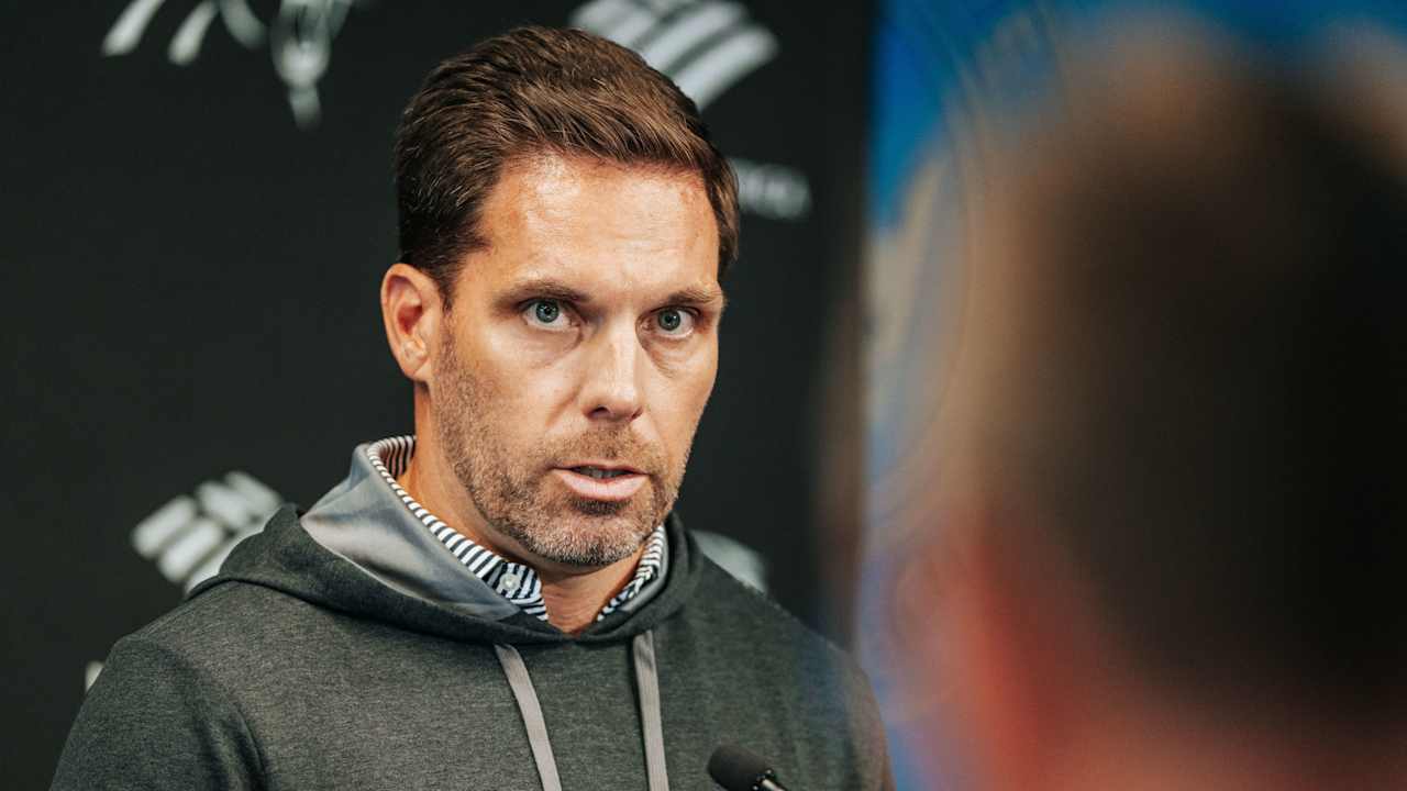Panthers's tweet card. The second-year GM opened his training camp press conference with a list of things he was looking for out of this year's team, which is deeper and more competitive at a number of positions.