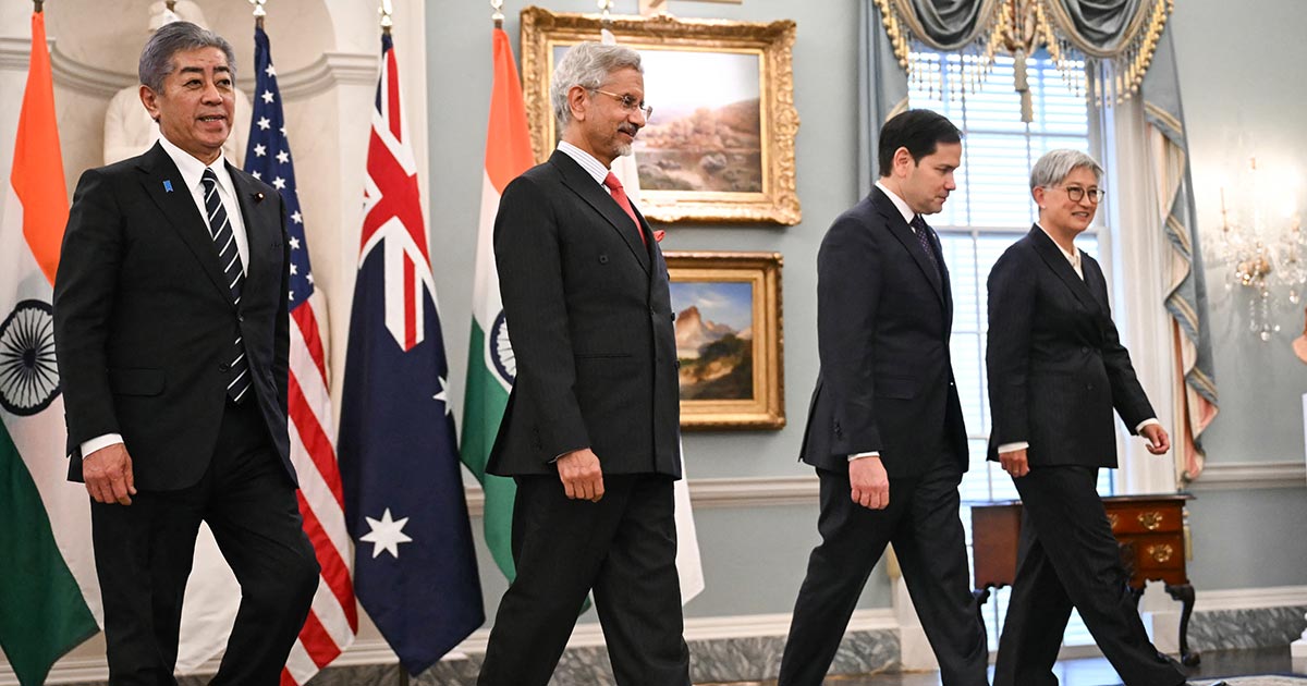 orfonline's tweet card. Quad summit underscores internal rifts, reaffirms Indo-Pacific security, counterterrorism, and regional cooperation goals.