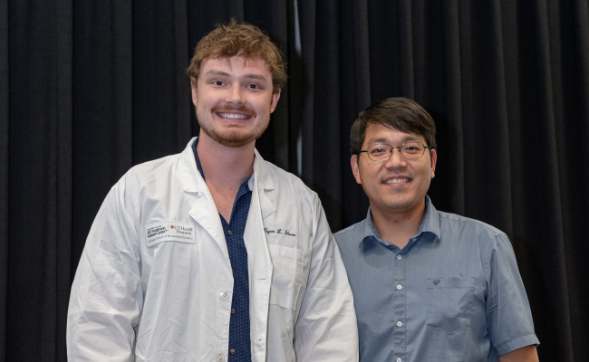 MIDatGSBS's tweet card. Fighting neglected diseases: Ryan Sloan advances schistosomiasis research with Kopchick Fellowship...