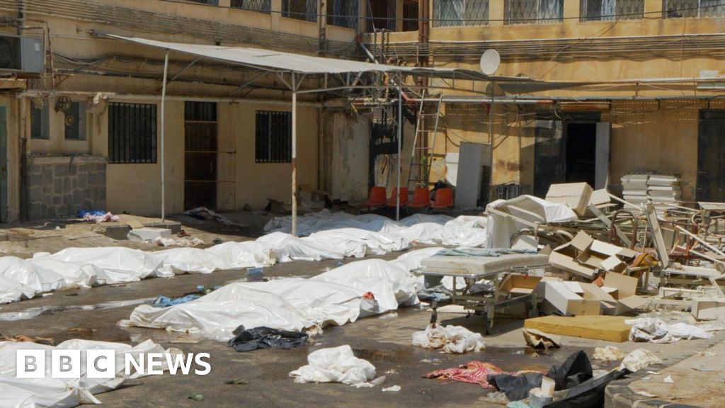 BBCWorld's tweet card. The BBC visits Suweida's National Hospital where staff claim patients were killed by Syrian government forces.