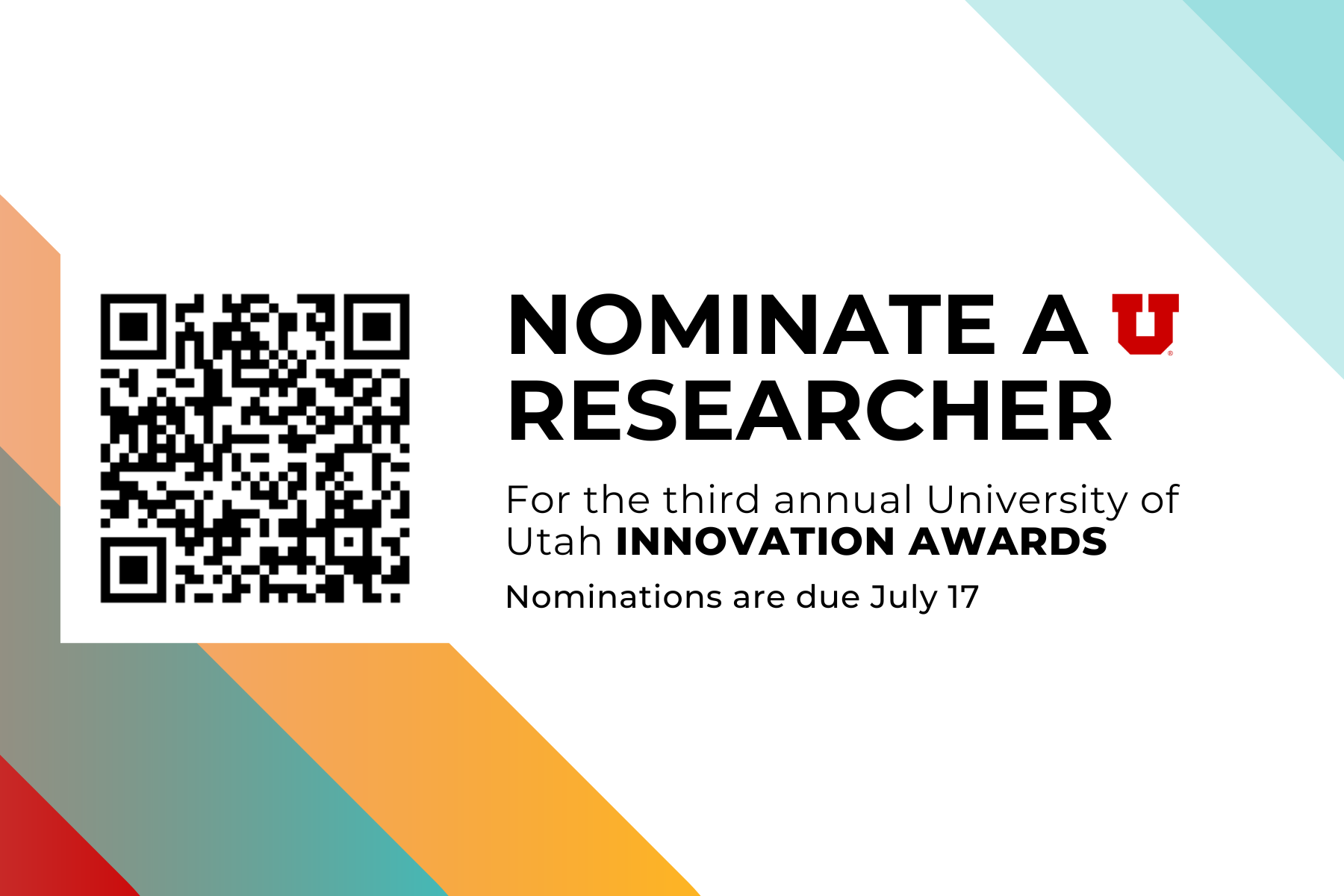 UofUResearch's tweet card. Don't miss this chance to honor a colleague's contributions. The nomination deadline is Thursday, July 17.