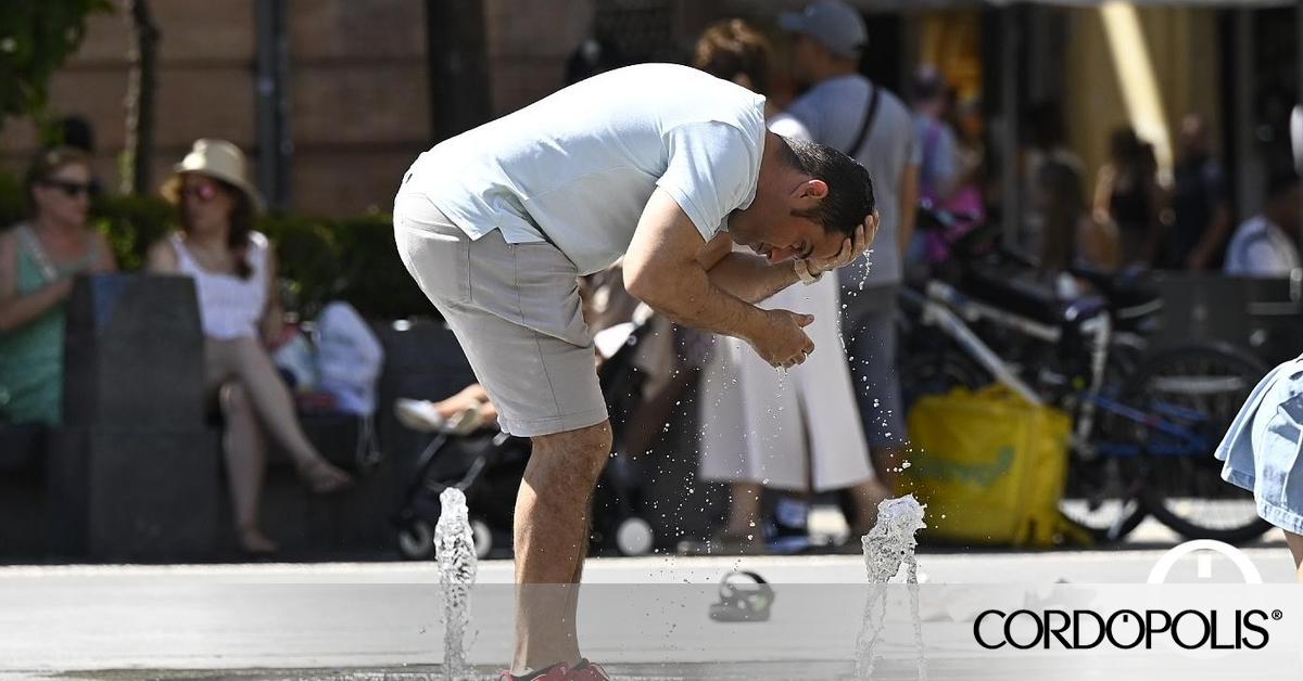eldiarioAnd's tweet card. Recuerda que mientras la Aemet emitía avisos naranjas por hasta 43 grados en junio, en la página del Ministerio de Sanidad el aviso de riesgo para la población era nulo