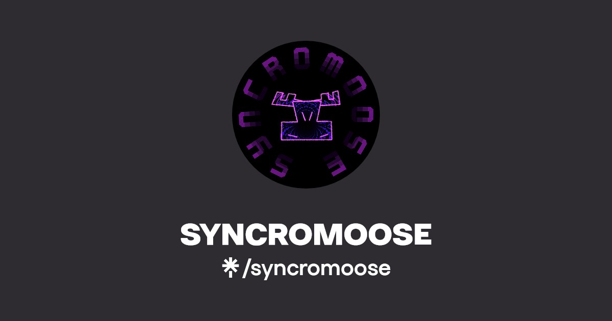 SyncroMoose's tweet card. A name you can trust, That's why i picked it, I Make Music, Find me on Spotify.