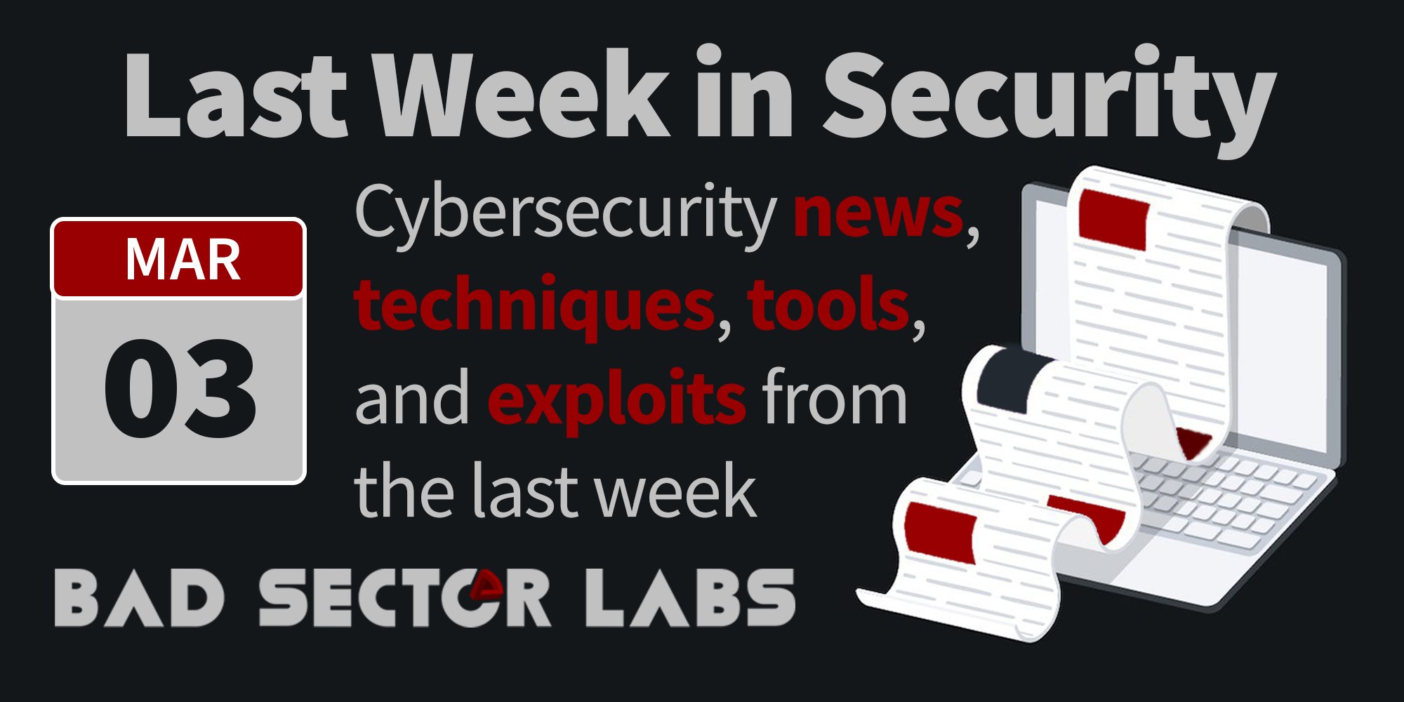 lastweekinfosec's tweet card. Ligolo-MP (@ttpreport), Bybit hack via CI (@adnanthekhan), FindGPPPasswords (@podalirius_), ComDotNetExploit (@T3nb3w), and more!