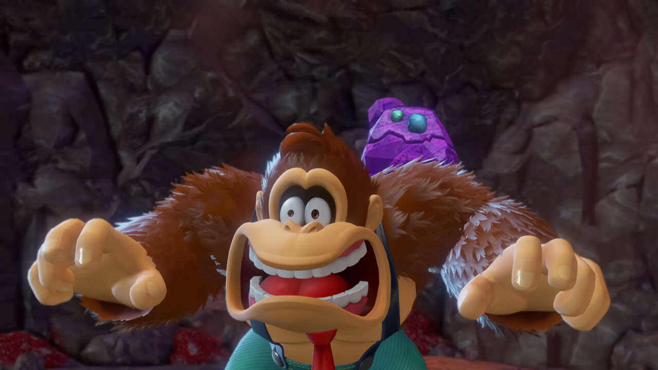 GameSpot's tweet card. A fan of Donkey Kong Bananza has gone viral for painting their game cartridge yellow, causing the game to get stuck in the console.