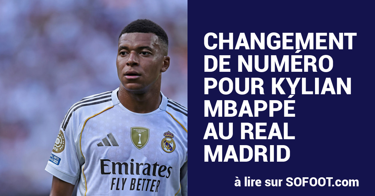 sofoot's tweet card. « KM9 », c’est terminé. Selon Radio Marca, Kylian Mbappé s’apprête à changer de numéro au Real…