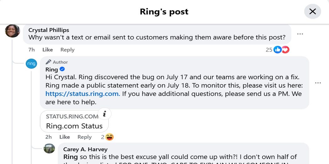 DispatchAlerts's tweet card. Did you see a mysterious login on your Ring account in late May 2025? Here's what Ring had to say about the security breach claims