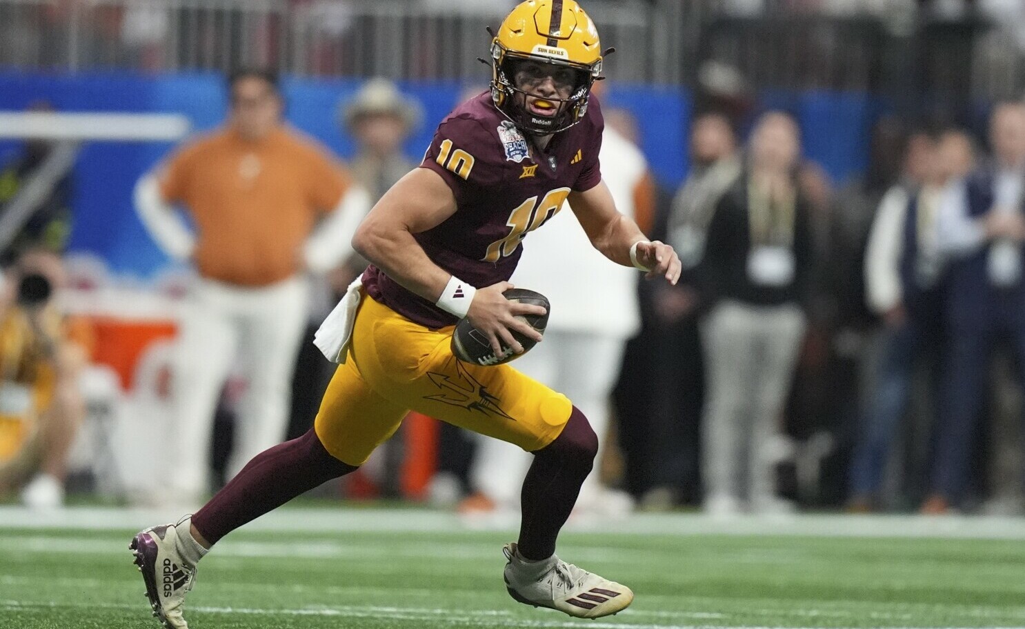 Saturday_Glory's tweet card. Courtesy (AP Photo/Brynn Anderson, File) With Big 12 media day Tuesday and Wednesday, Arizona State quarterback Sam Leavitt and Texas Tech linebacker Jacob Rodriguez were honored with preseason awa…