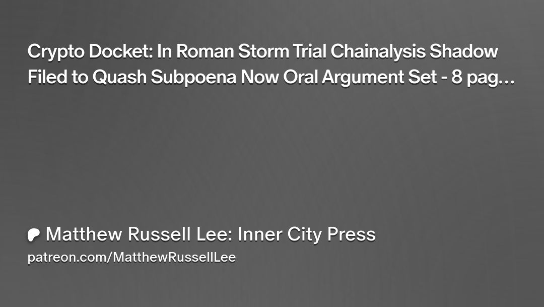 innercitypress's tweet card. Get more from Matthew Russell Lee: Inner City Press on Patreon