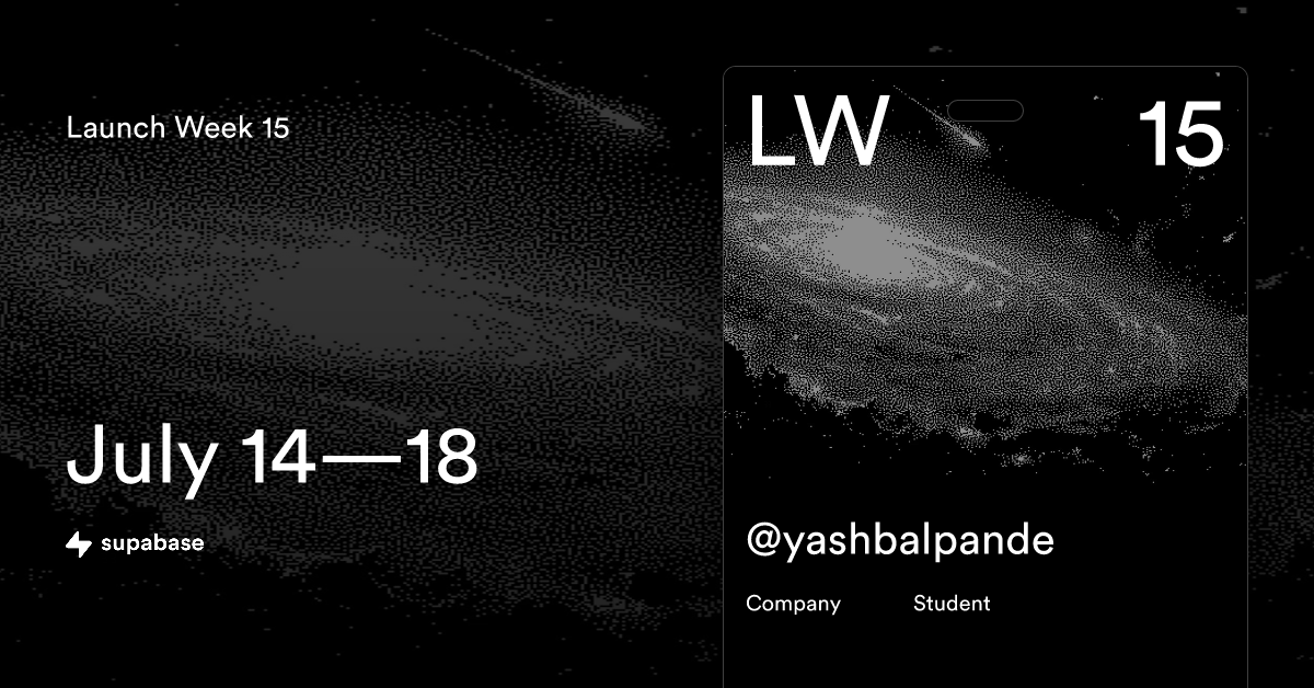 Yash__Balpande's tweet card. Join us for a week of announcing new features, every day at 8AM PT.