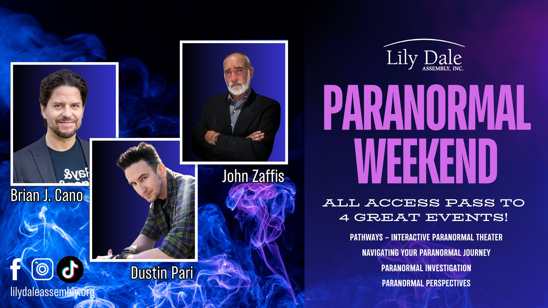 dustinpari's tweet card. All Access Pass to 4 Great Events with Brian J. Cano, Dustin Pari and featured guest John Zaffis.