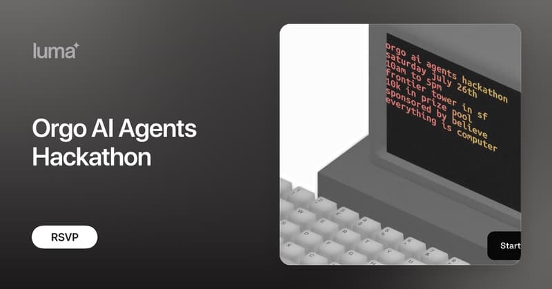 spncrk's tweet card. Ready to build the future of AI agents? Join us this Saturday for the Orgo AI Hackathon, an in-person sprint to create the most creative ai agents. Whether…