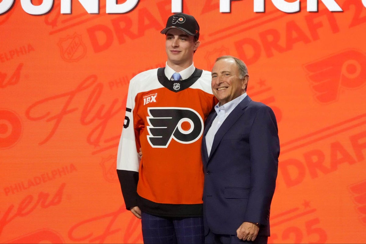KKurzNHL's tweet card. The Flyers' No. 6 pick in the 2025 draft could have had a shot to make the opening-night roster, but decided to go the NCAA route instead.