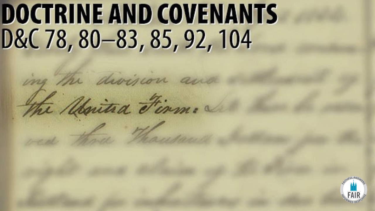 ldsfair's tweet card. Discover faithful answers and gospel-centered insights from FAIR. Read: Come, Follow Me with FAIR – Doctrine and Covenants 78, 80–83, 85, 92, 104 – Mike Parker.