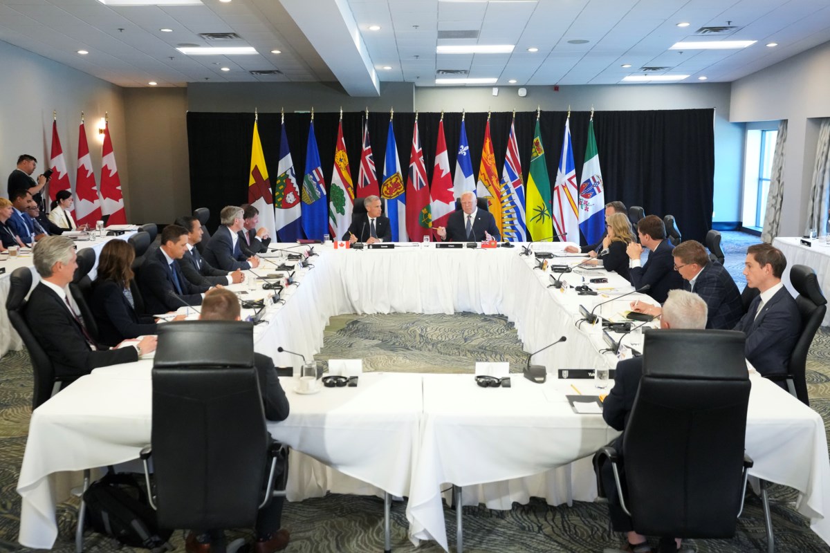 Thetrilliumca's tweet card. Prime Minister Mark Carney brought premiers up to speed on U.S. trade negotiations in Huntsville, Ont.