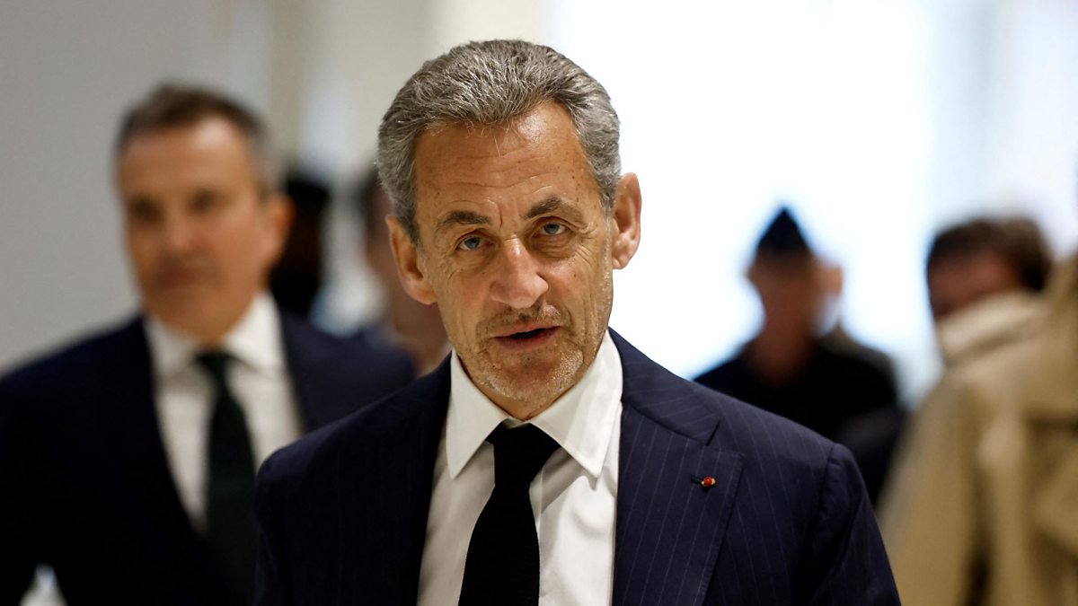 SciencesPo_CEE's tweet card. The former French president is accused of taking funds from Libyan leader Muammar Gaddafi