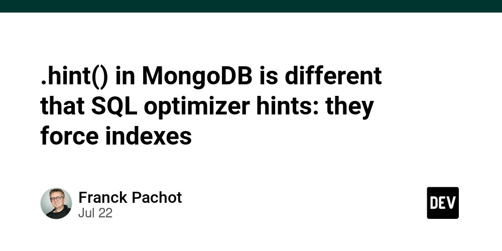 FranckPachot's tweet card. MongoDB sits at the crossroads between SQL, where developers can write queries on a logical model...