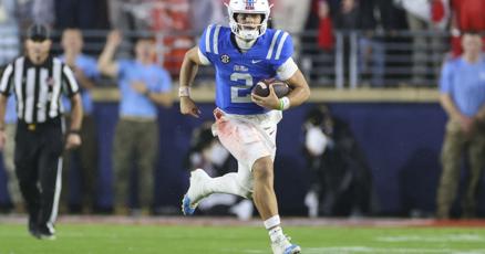 MichaelLKatz's tweet card. OXFORD – If you’re looking for that cliché story about Jaxson Dart’s toughness, grit and the patented run-right-through-you mindset he plays with under center, look no further than a conversation