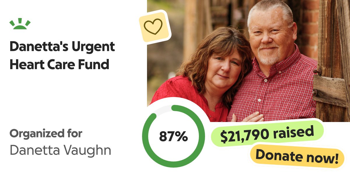 pchemistariel's tweet card. Danetta Vaughn is a lifelong resident of Tuolumne County. She met her husband, Scott,… Ronald Hamilton needs your support for Danetta's Urgent Heart Care Fund