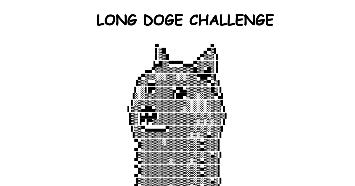 glitchytree's tweet card. Try to achieve the longest doge, doge prime, and more! Don't forget to PRINT!