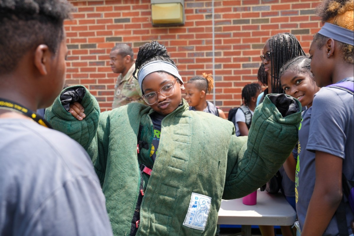USAGFortMeade's tweet card. FORT GEORGE G. MEADE, Md. — More than 40 Bridges Baltimore students got an up-close look at life behind the gates here July 9, learning there is much m...