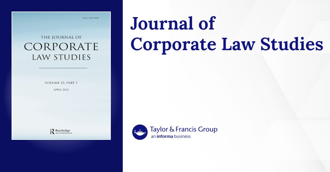qublawsrn's tweet card. Published in Journal of Corporate Law Studies (Ahead of Print, 2025)