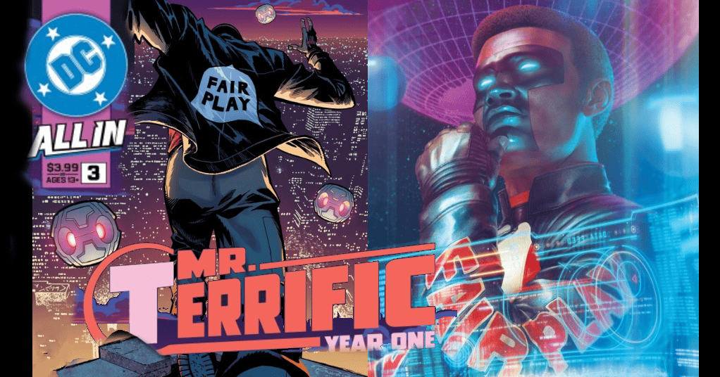 ComicWatchHQ's tweet card. Mr. Terrific's surprise encounter with an Apokoliptian hellhound lands him in some dimension-hopping hot wateron shelves & digital platforms on July 23, 2025 from @Al_Letson #ValentineDeLandro...