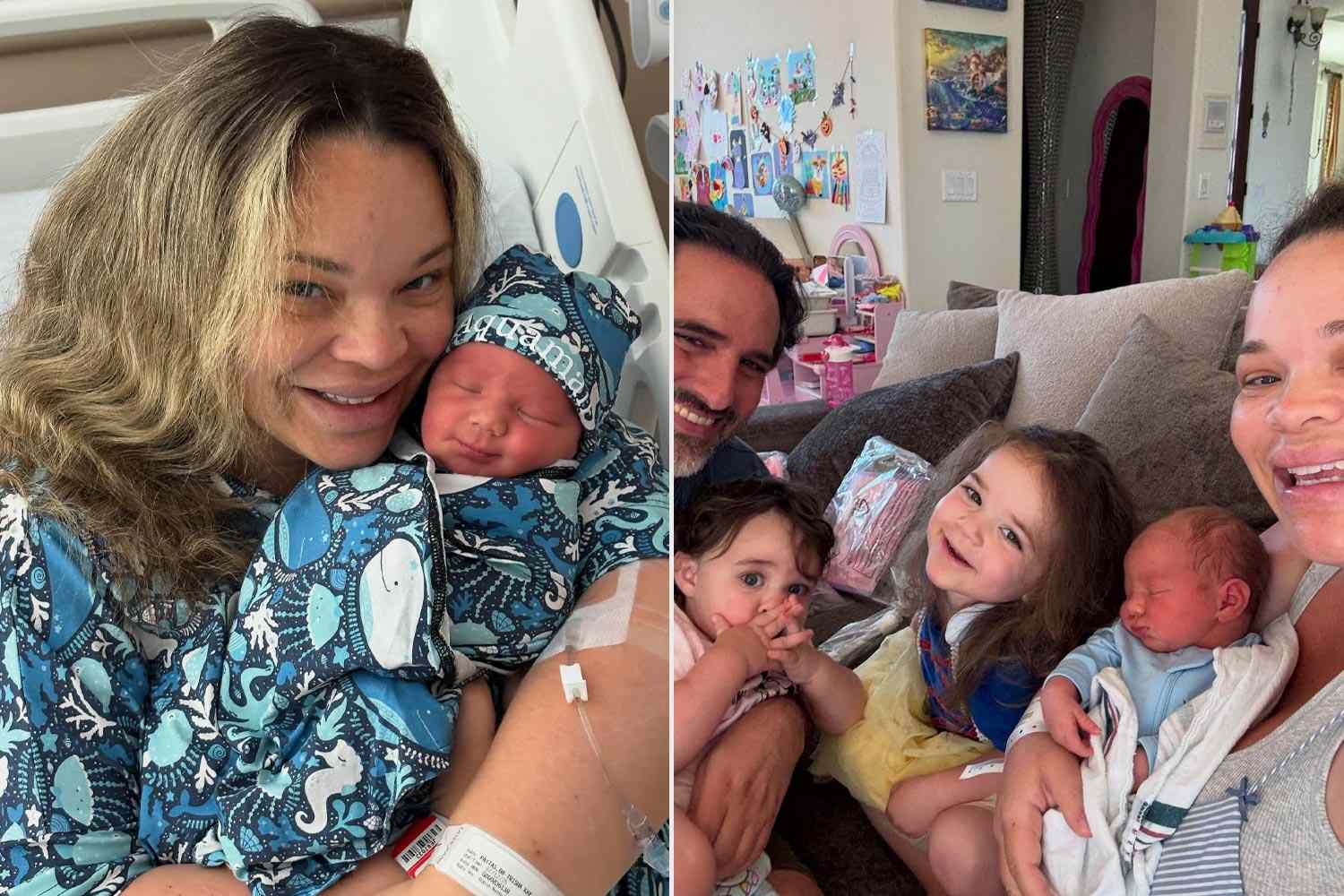 EW's tweet card. Trisha Paytas is a mother of three! The YouTube and TV star has shared adorable photos of newest baby Aquaman, who joins daughter Malibu Barbie, 2, and son Elvis, 12 months.