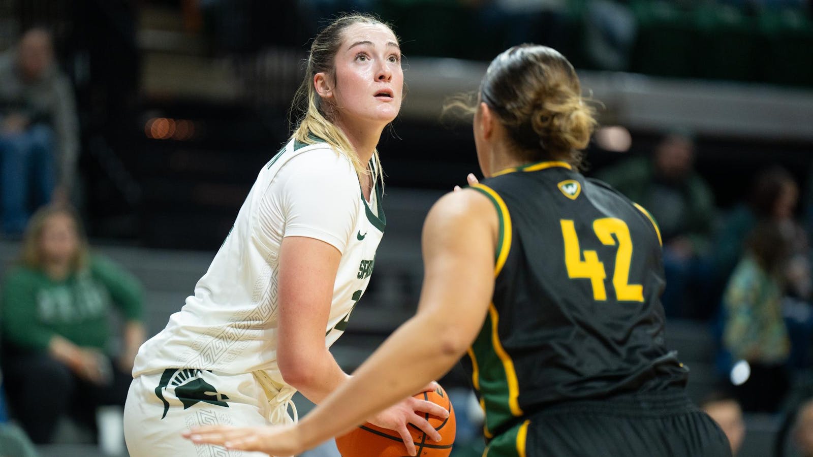thesnews's tweet card. For the third time in just four years, MSU women’s basketball’s upcoming senior forward Grace VanSlooten is a gold medalist with Team USA. This time, the medal comes from the 2025 AmeriCup Tournament...