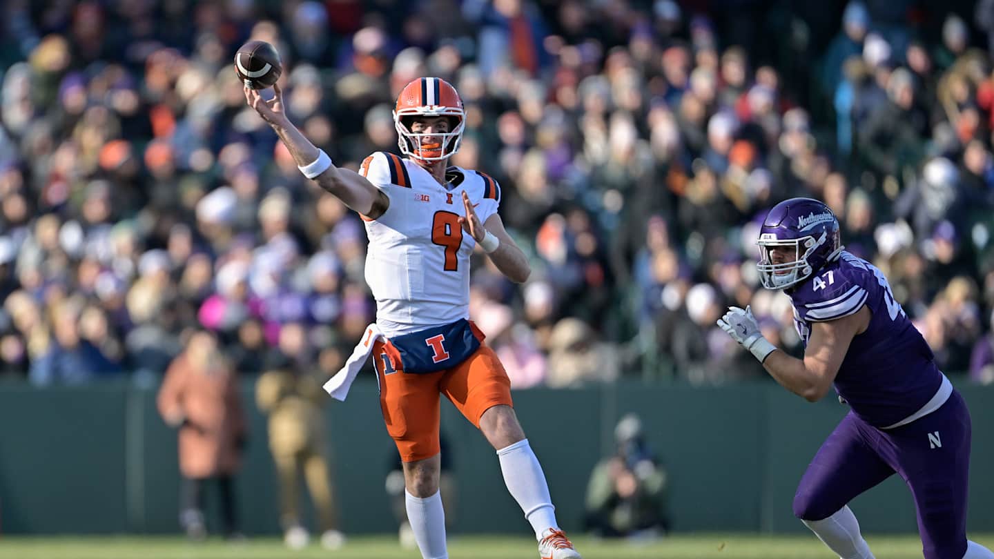 WritingIlliniFS's tweet card. Although his journey at Illinois has been rocky, quarterback Luke Altmyer is poised for a strong 2025 campaign, which could greatly improve his NFL Draft stock.