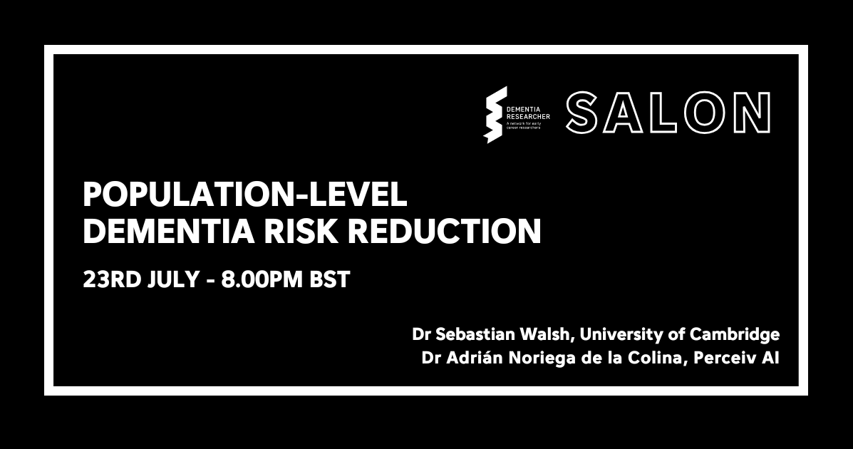 demrescommunity's tweet card. Dementia Researcher Salon - Population-level Dementia Risk Reduction