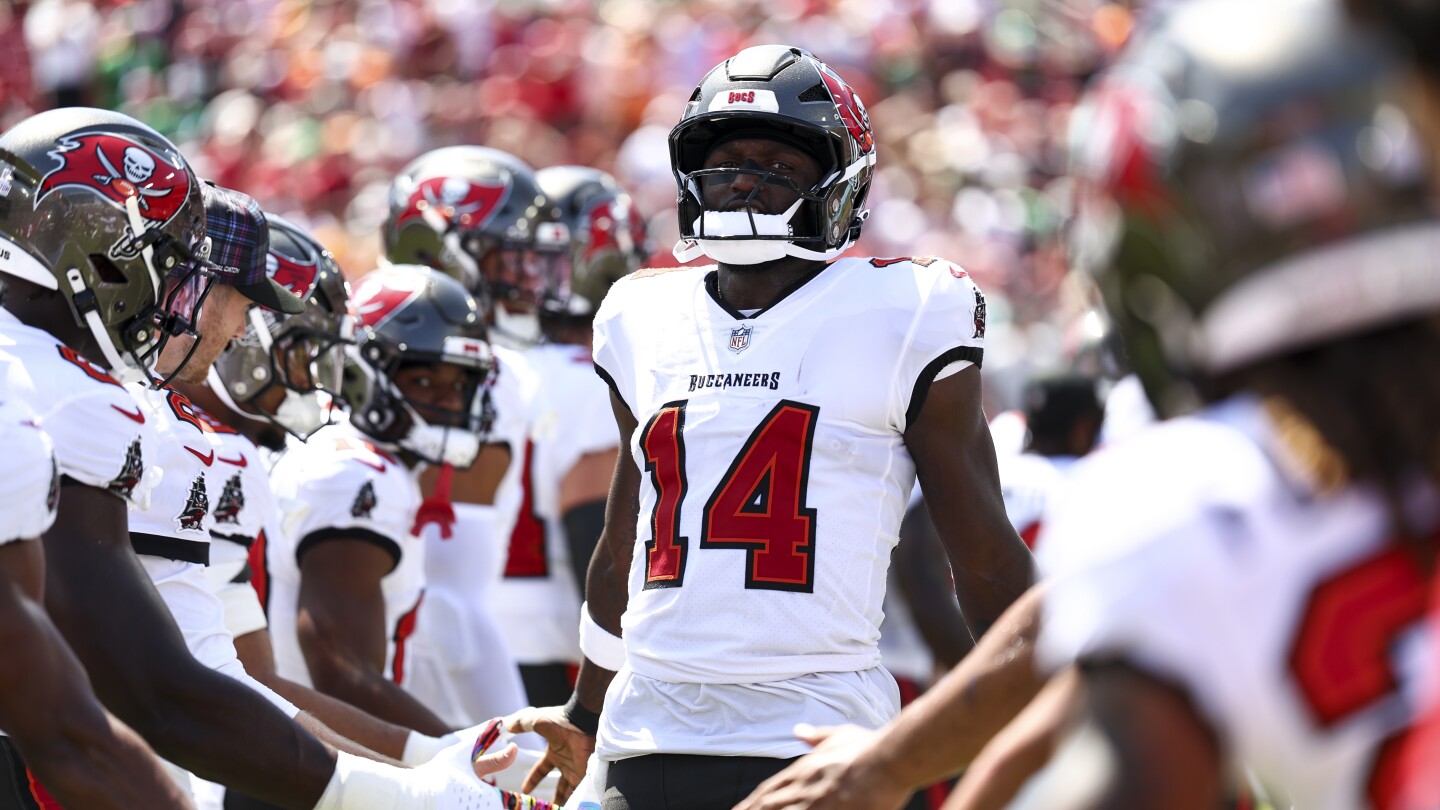 ProFootballTalk's tweet card. Buccaneers wide receiver Chris Godwin and left tackle Tristan Wirfs are officially on the team's physically unable to perform list.