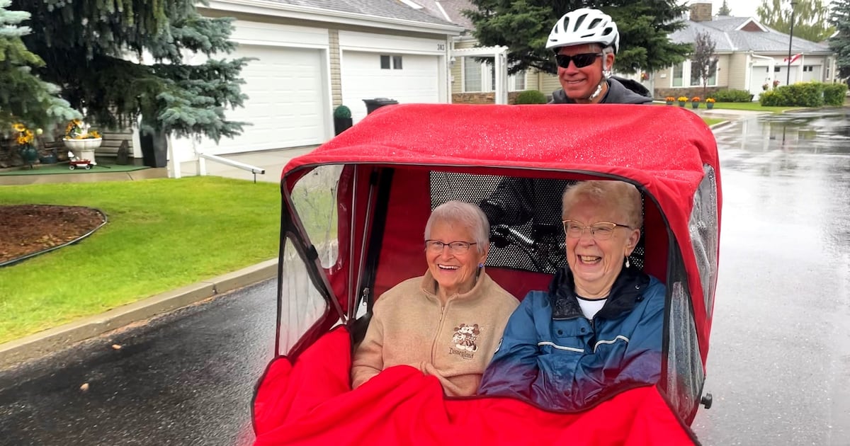 CTVCalgary's tweet card. An Alberta retirement centre is offering residents the chance to feel the wind in their hair on an assisted bike ride.