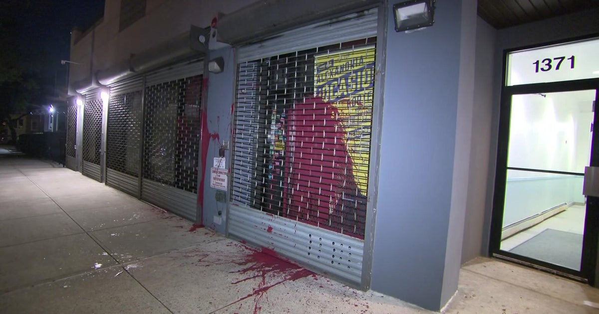 ADL_NYNJ's tweet card. AOC's campaign office was vandalized with red paint early Monday on Herschell Street in the Bronx, police say.
