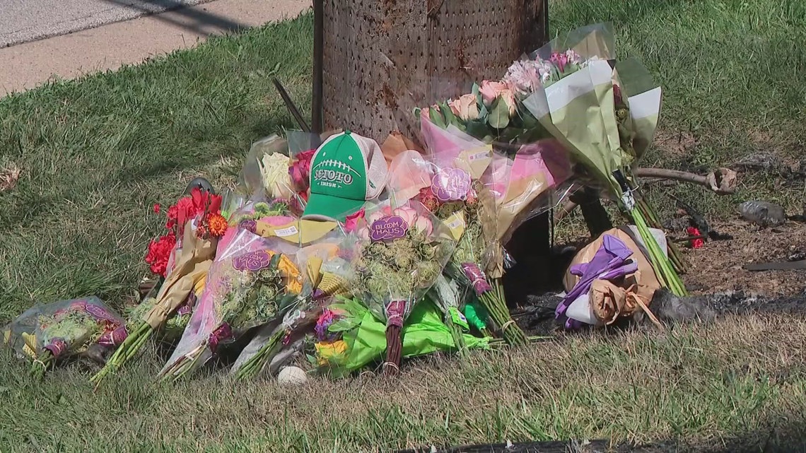 10TV's tweet card. A growing memorial at the crash site honors two Dublin Scioto graduates mourned by friends and family.