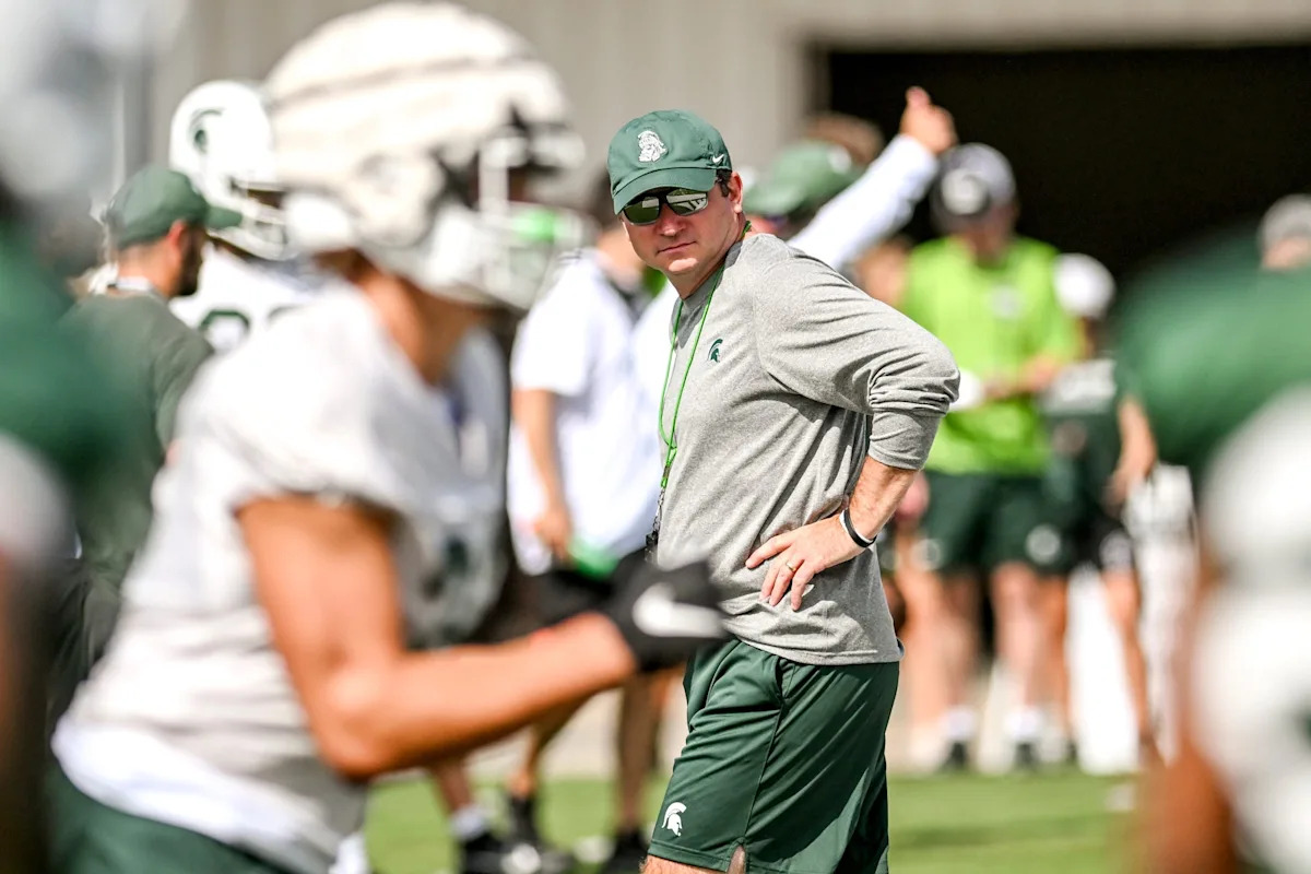 SpartansAlerts's tweet card. Michigan State football will reportedly kick off fall camp next week