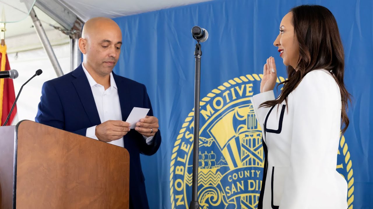 SanDiegoCounty's tweet card. A new County Supervisor took the oath of office Tuesday.