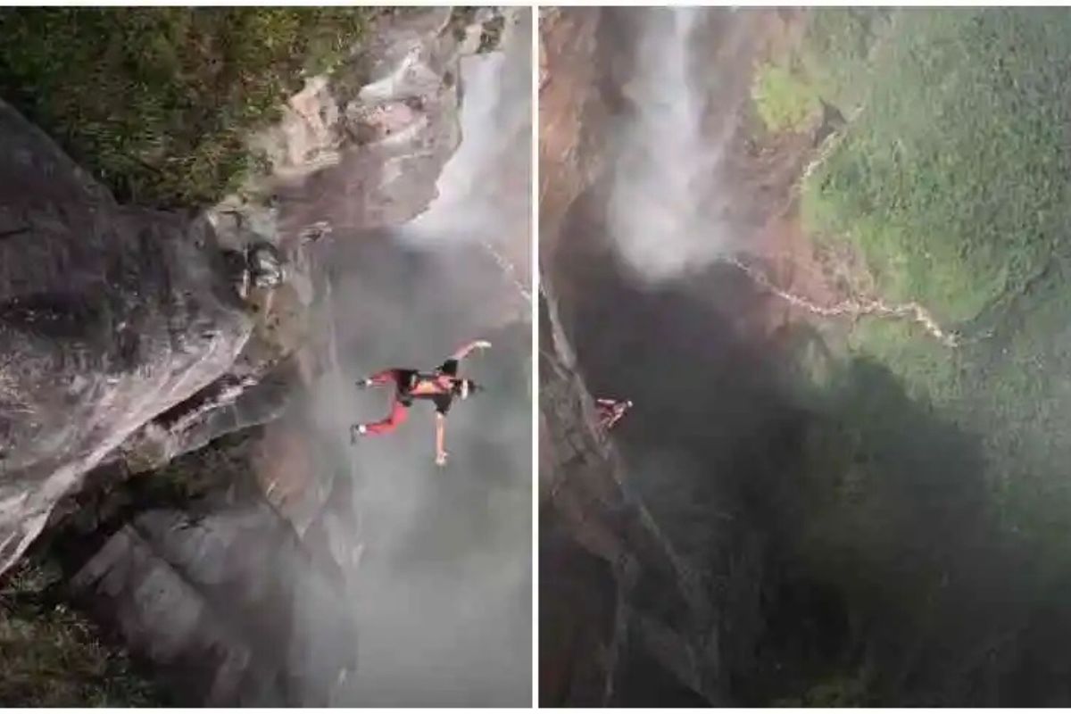 Punto_deCorte's tweet card. Christian Gadler, atleta extremo venezolano conocido deslumbró al mundo con un audaz salto en paracaídas desde el imponente Salto Ángel.