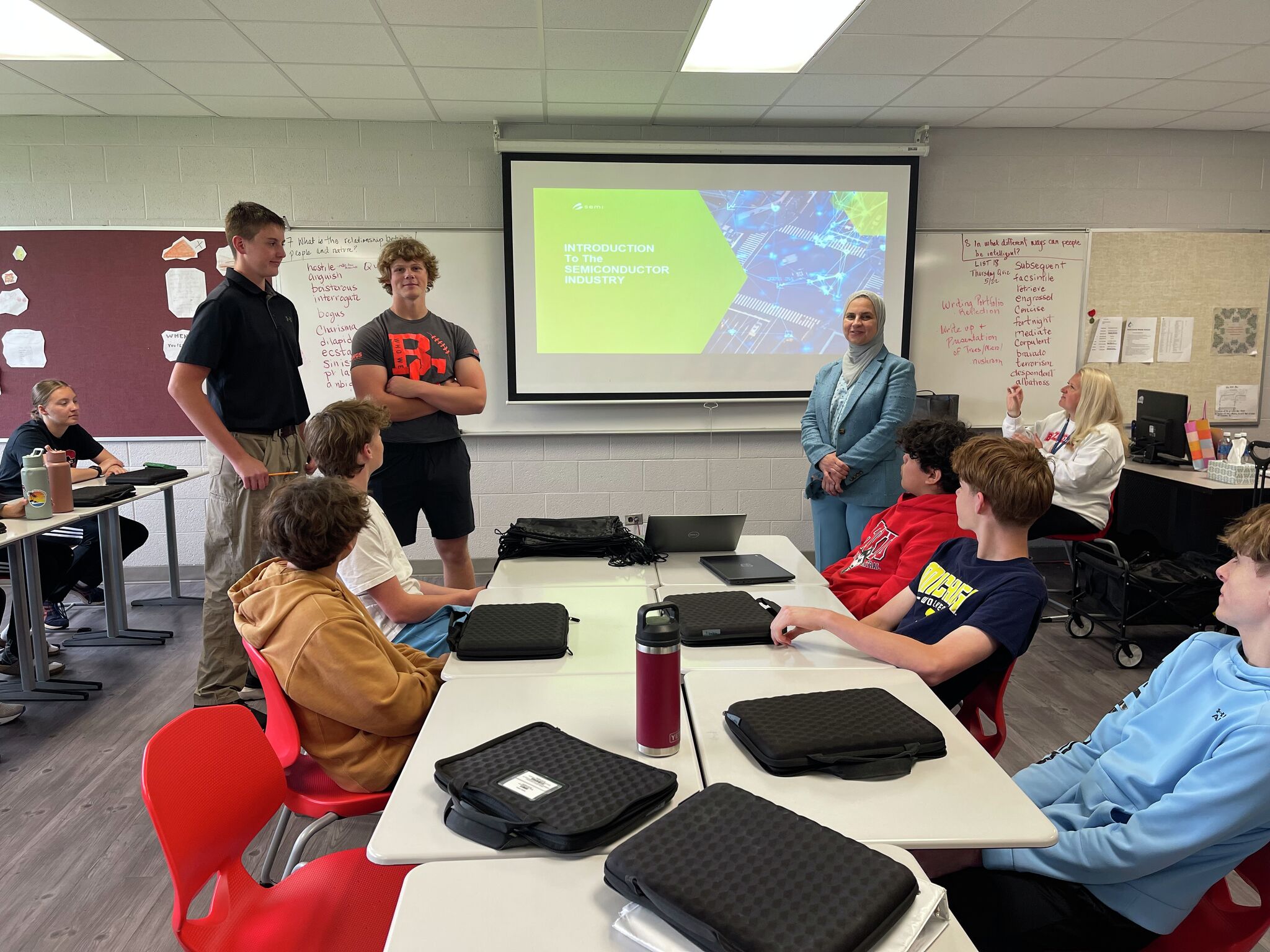 semifoundation's tweet card. Carla Gipson's eighth grade honors English students and digital literacy classes have been visited by experts in science, technology, engineering and math.