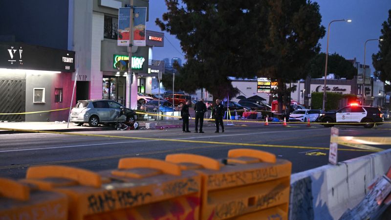 cnni's tweet card. Los Angeles prosecutors announced felony charges Tuesday in connection with a car crash outside a nightclub over the weekend that injured at least 37 people and led to the driver being shot.