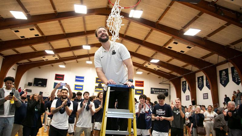 GoDrewRangers's tweet card. After a tremendous three-year tenure, Michael McSloy has resigned as the men's basketball head coach at Drew University to become the new head coach at Ithaca College.