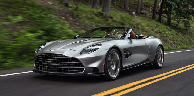 CARandDRIVER's tweet card. The aristocratic automaker's grandest grand tourer, in open-top form.