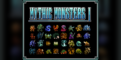 Willibab89's tweet card. 100 sideview rpg monsters