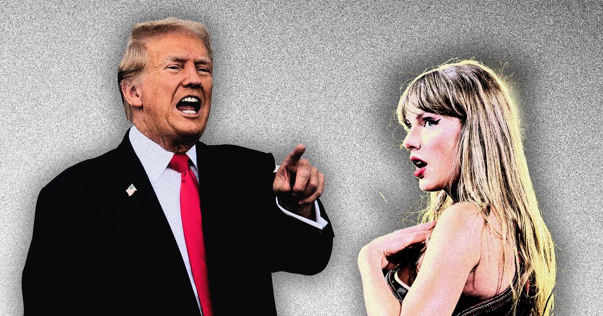 _NYMarg's tweet card. He’s so desperate for Swift’s support that he fell for a news article clearly marked “satire” and some A.I.-generated “Swifties for Trump” images.