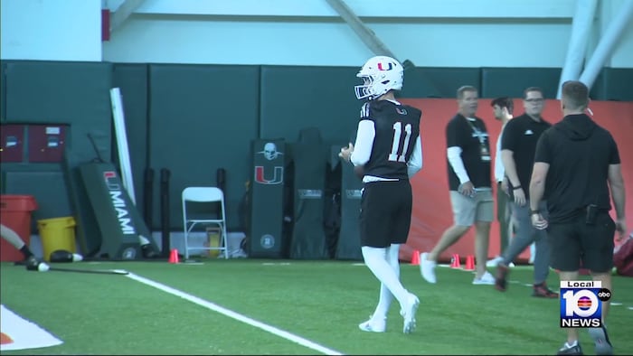 WPLGLocal10's tweet card. Miami Hurricanes quarterback Carson Beck isn’t sweating the expectations.