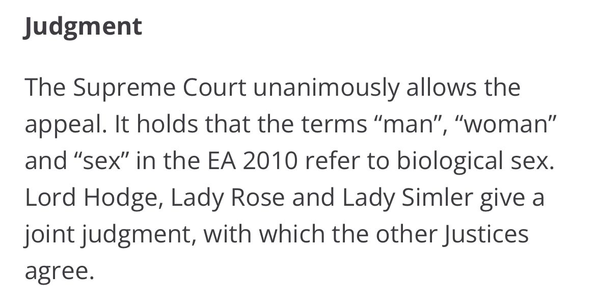 IvanArden10's tweet card. The UK Supreme Court judgment that sex means biological sex, how does this impact on schools and school policies?
