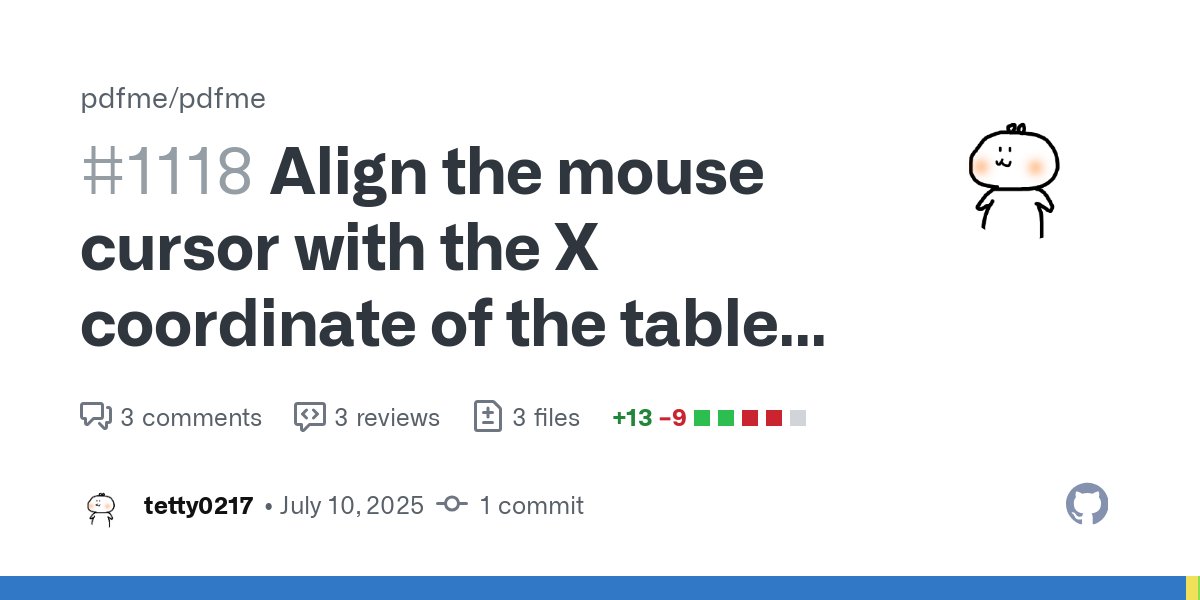 tetty0217's tweet card. Thanks again. I was wondering about the feel of the table schema operation, and I found the corresponding Issue, so I fixed #430 Problems Previously, the drag operation to change table column widt...