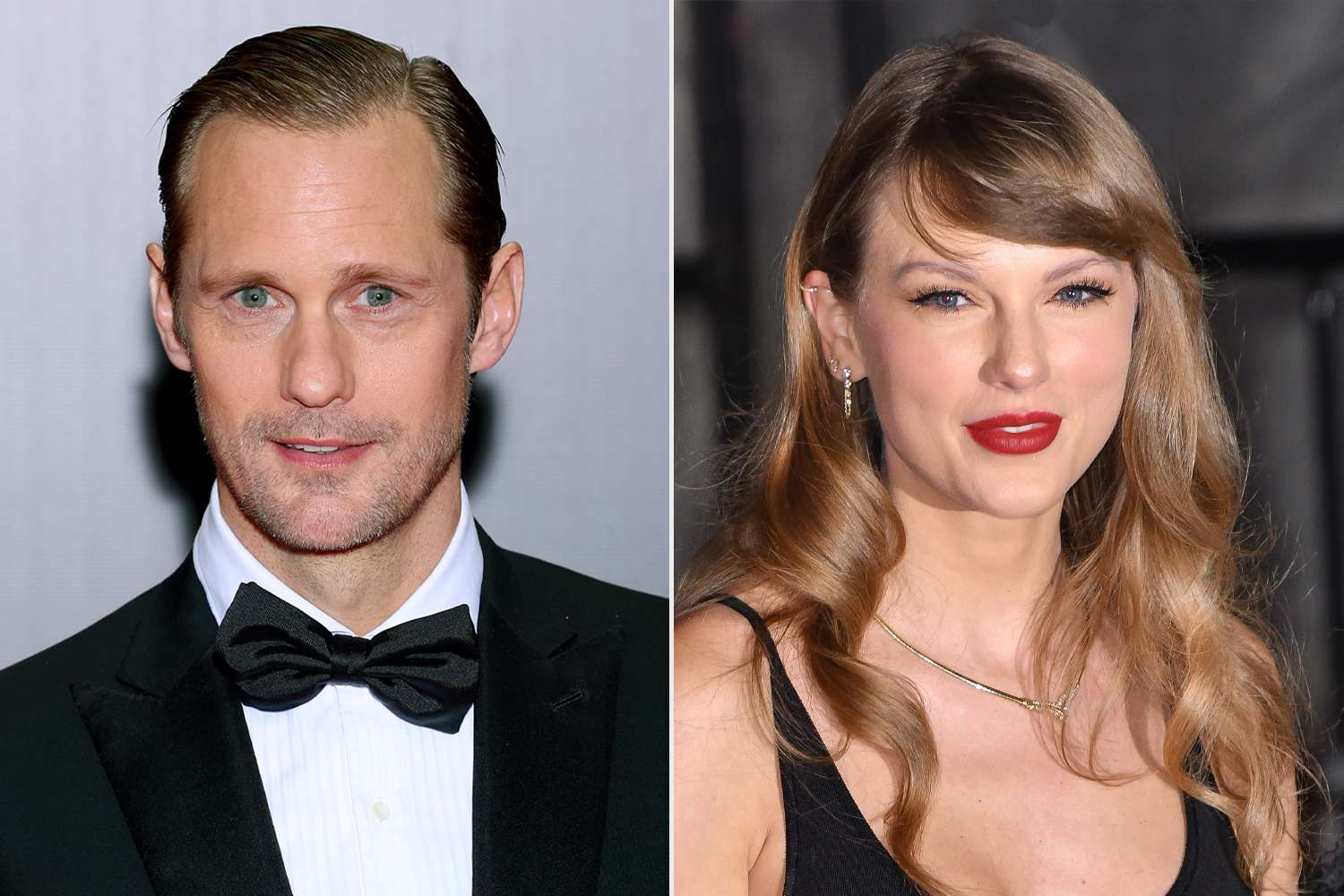EW's tweet card. Alexander Skarsgård shares his reaction to the long-running fan theory that one of Taylor Swift's songs was written about him.
