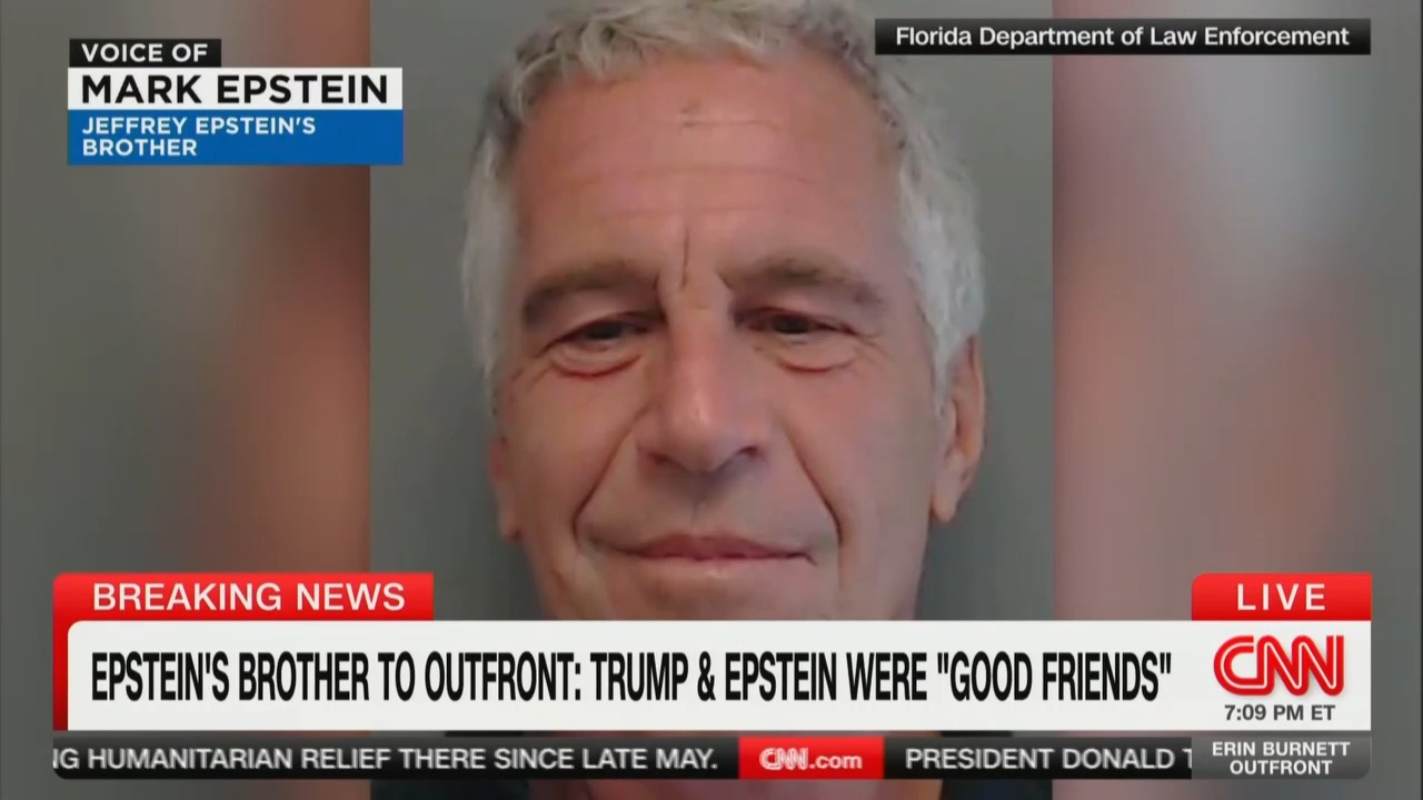 Mediaite's tweet card. The brother of Jeffrey Epstein disputes the claim by the White House that President Donald Trump never went inside the office of the convicted sex trafficker.